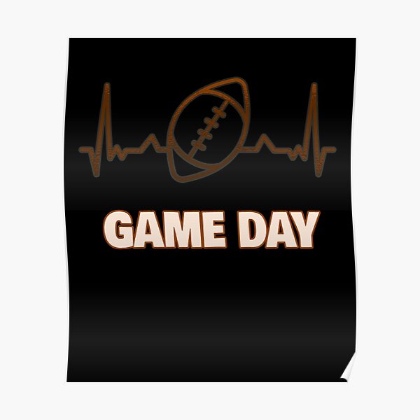 "Game Day Heartbeat Football Season Funny Men Women Team Sports Retro