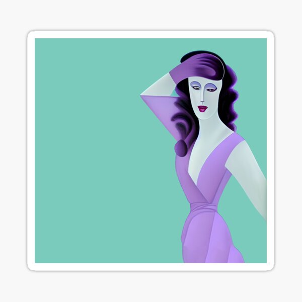 Woman in lilac 4 Sticker
