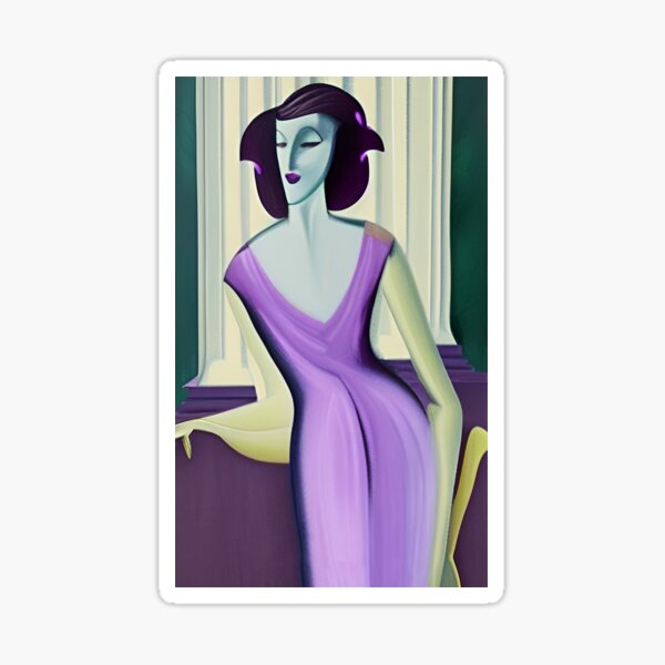 Woman in lilac 5 Sticker