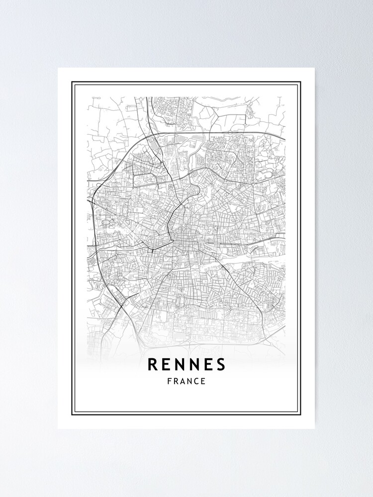 "Rennes City Map Print" Poster for Sale by ItsSmeeAngie  Redbubble