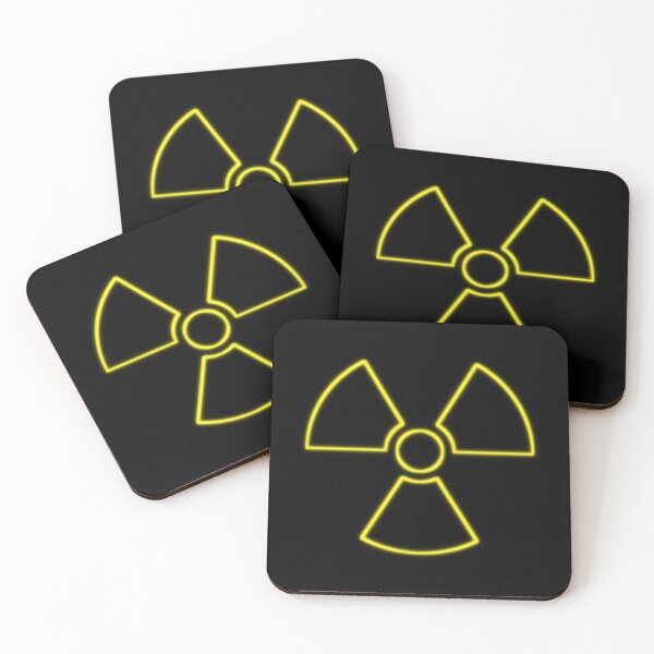 Item preview, Glowing Radioactive Symbol - Neon Yellow Sign Sticker designed and sold by SPAZE-Typo.