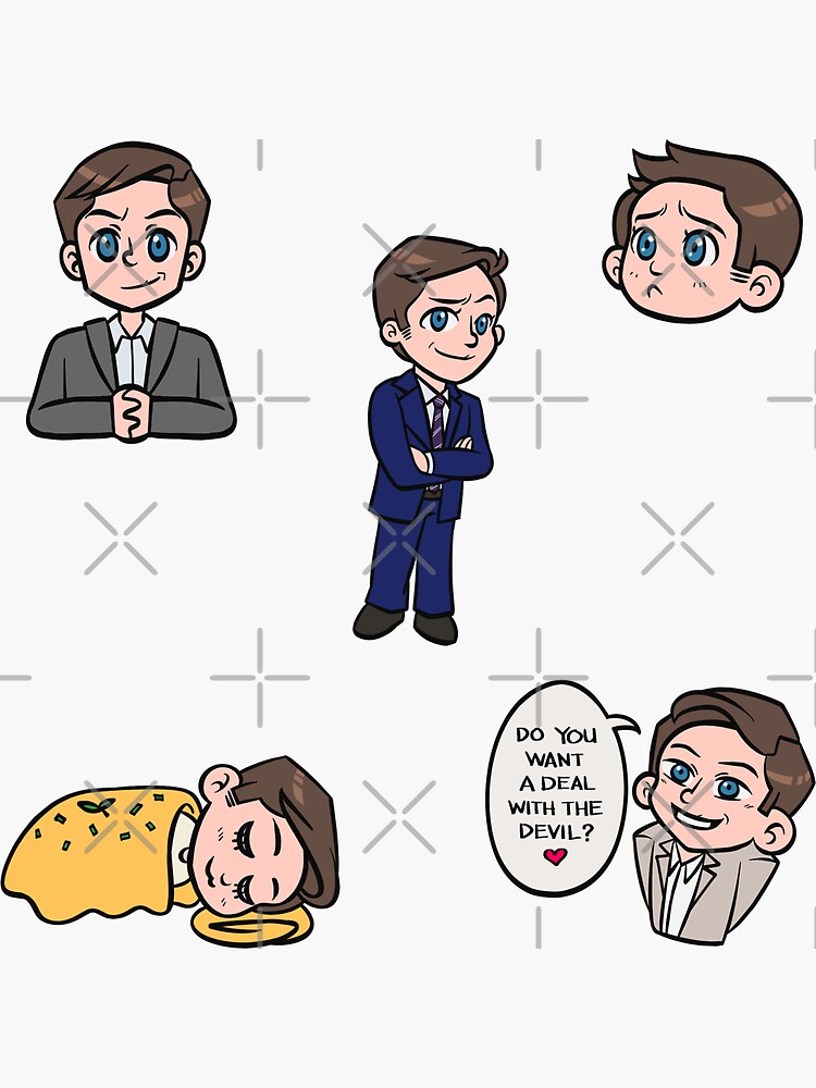 "Kawaii Tom Wambsgans Sticker Pack" Sticker for Sale by camillesimbol Redbubble