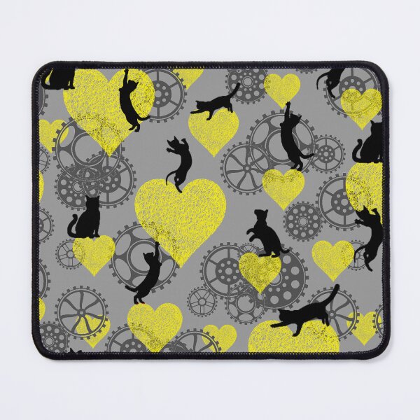 Item preview, steampunk with yellow hearths and black cats designed and sold by FVO-italydesign.