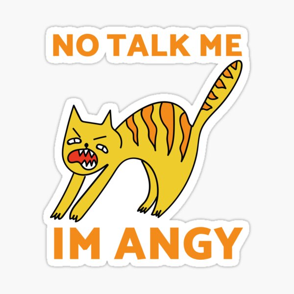 No Talk Me I'm Angry ,cute cat , angry cat , kitty' Sticker