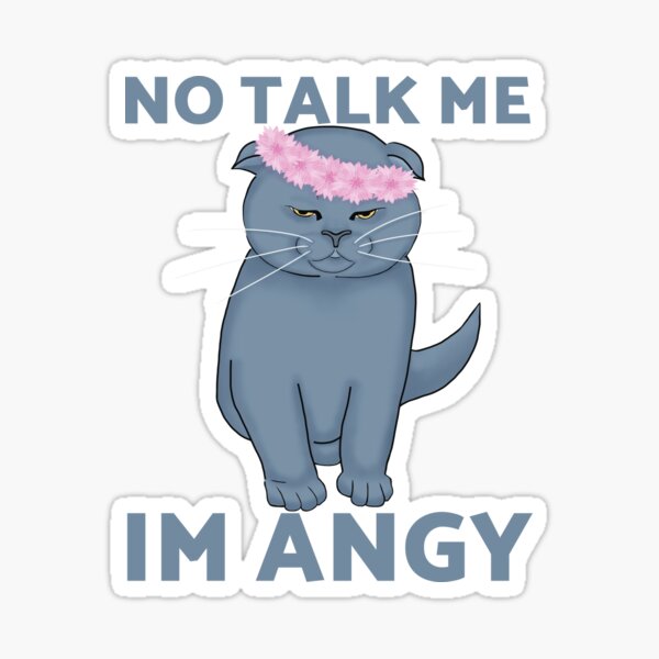 No Talk Me I'm Angry ,cute cat , angry cat , kitty' Sticker