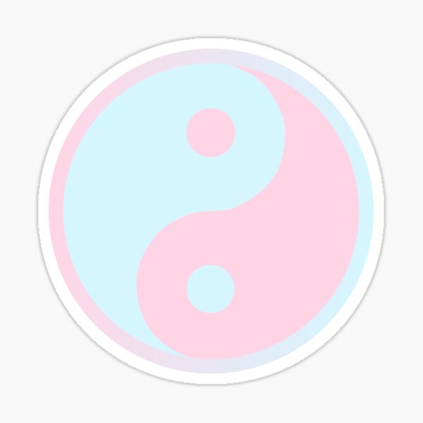Item preview, Yin Yang Sign , Pastel Blue and Pink  designed and sold by amylydesign.