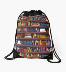 Book pattern Drawstring Bag