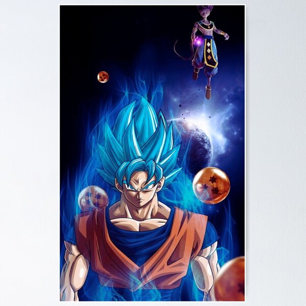 Son goku super sayan blue dragon ball super ultra god mession ep 4  Wallpaper  Metal Print for Sale by Maystro-design