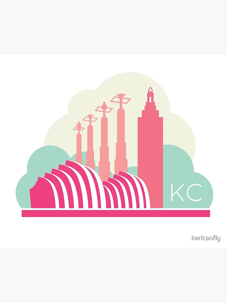 Disover Kansas City in the Clouds - Pink Premium Matte Vertical Poster