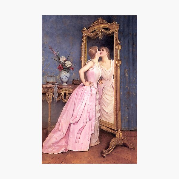 Vista previa del artículo con la obra «Vanidad (1870), de Auguste Toulmouche.», diseñado y vendido por Historical Paintings.