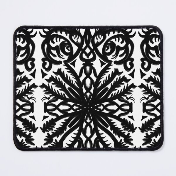 Item preview, Dragon Eyes Bold Black White Spiky Vine Thistle Tattoo Style Pattern Symmetry designed and sold by ArticLotusShop.