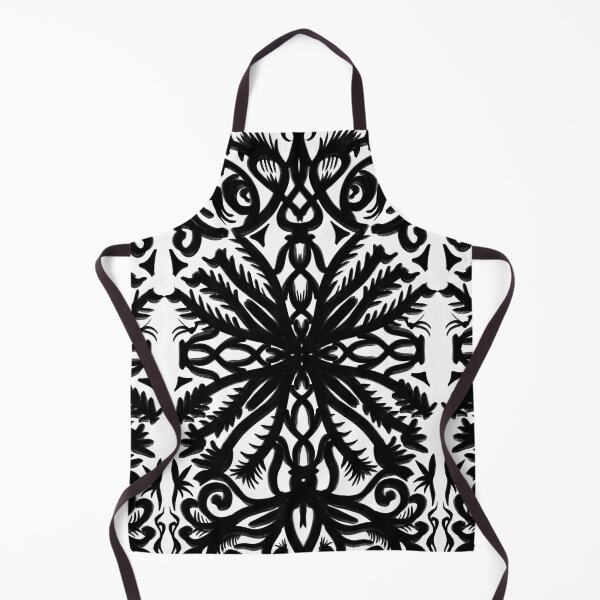 Item preview, Dragon Eyes Bold Black White Spiky Vine Thistle Tattoo Style Pattern Symmetry designed and sold by ArticLotusShop.