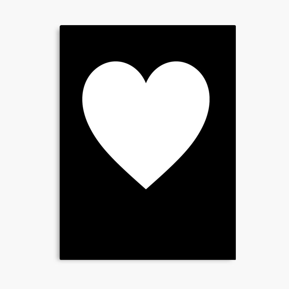 Impression Photo Coeur Blanc Sur Noir Coeur D Amour Pur Et Simple Par Tomsredbubble Redbubble