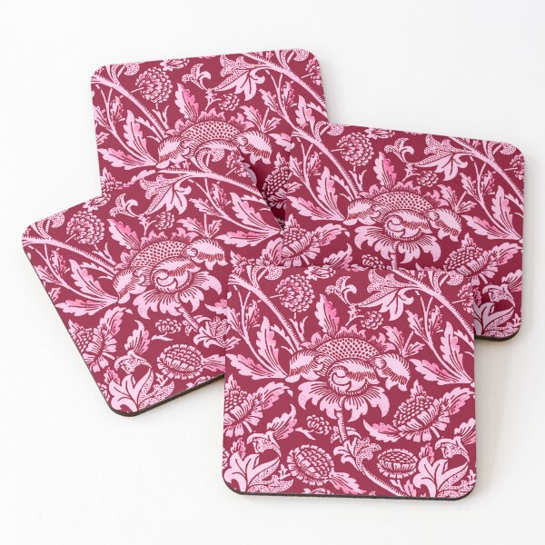 Item preview, William Morris Sunflowers, Burgundy and Pink  designed and sold by Marymarice.