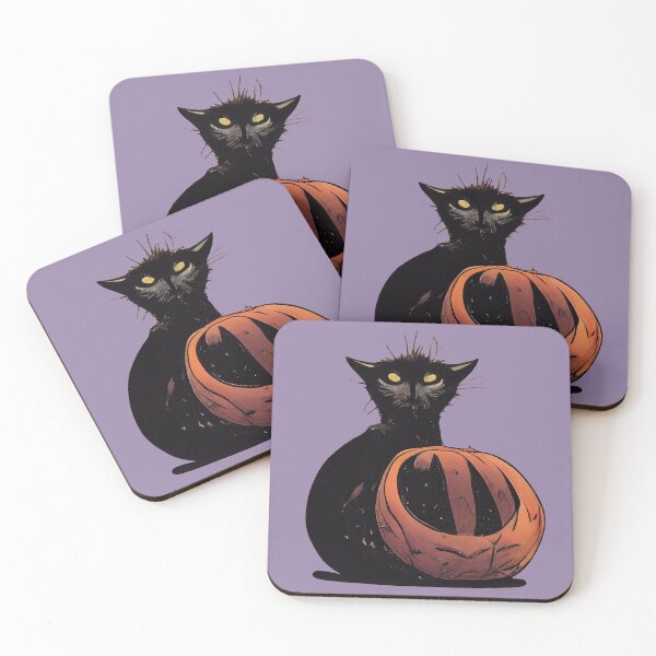 Item preview, Scruffy black cat on a pumpkin designed and sold by etherElric.
