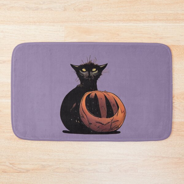 Item preview, Scruffy black cat on a pumpkin designed and sold by etherElric.