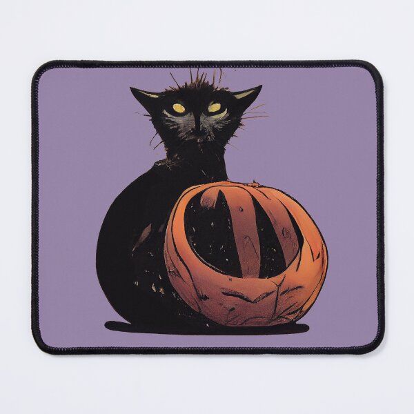 Item preview, Scruffy black cat on a pumpkin designed and sold by etherElric.