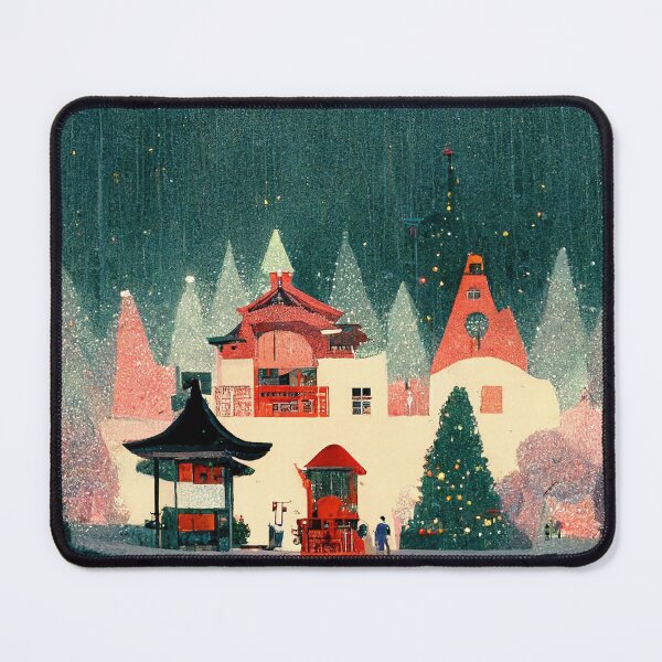Item preview, Christmas village, studio Ghibli style designed and sold by PeanutArtCorner.