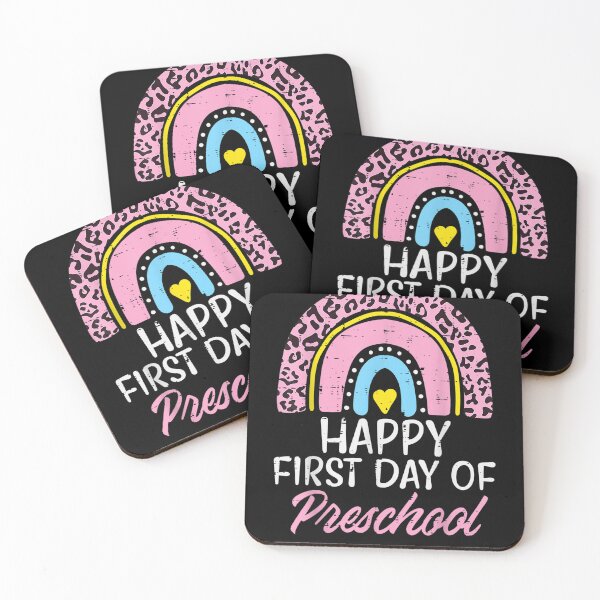 Item preview, Pink Leopard Rainbow Happy First Day Of Preschool School  designed and sold by charalphe.
