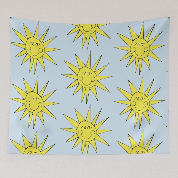 Item preview, Big Happy Smiling Yellow Sunshine Cartoon Illustration designed and sold by AngelDawnDesign.