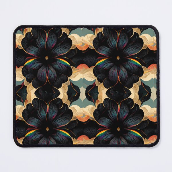 Item preview, Black Rainbow Floral Seamless Textile Pattern designed and sold by Alladin7.