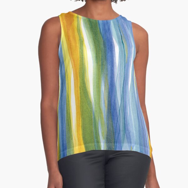 Golden Sun Sideways Sea Sleeveless Top