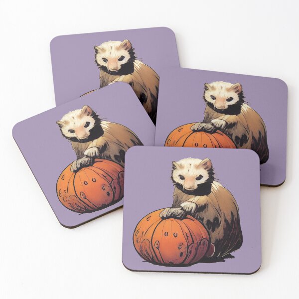 Item preview, ferret on a pumpkin designed and sold by etherElric.