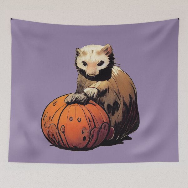 Item preview, ferret on a pumpkin designed and sold by etherElric.