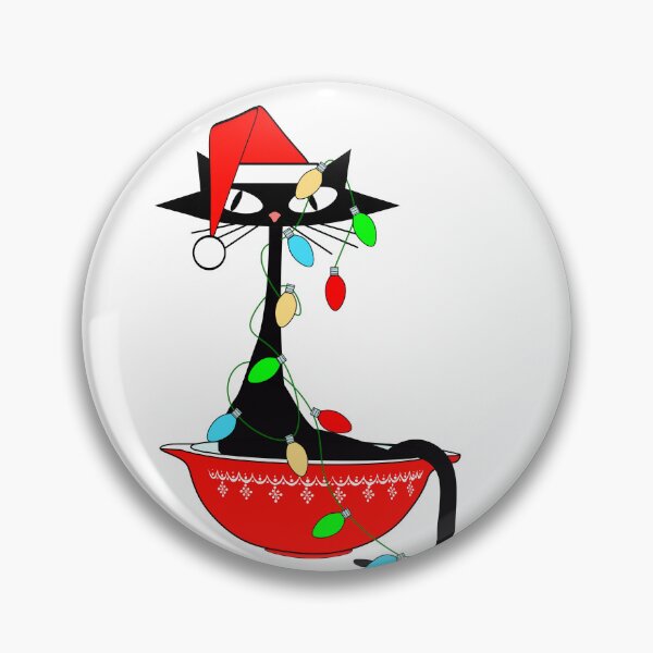 Item preview, Naughty atomic cat in a bowl with Christmas lights designed and sold by BossAtomic.