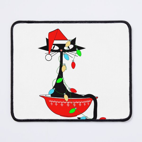Item preview, Naughty atomic cat in a bowl with Christmas lights designed and sold by BossAtomic.