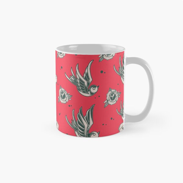 Item preview, Old School Tattoo Pattern, American Traditional, Red, Roses, Love, Bird, Vintage, Retro, designed and sold by babivilelashop.