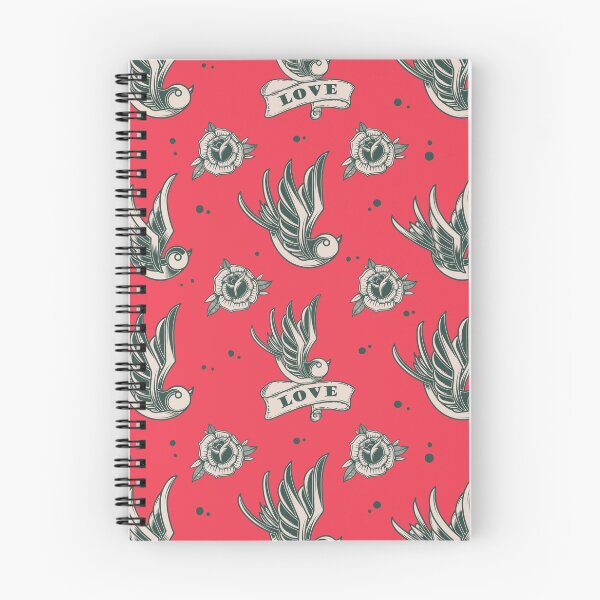 Item preview, Old School Tattoo Pattern, American Traditional, Red, Roses, Love, Bird, Vintage, Retro, designed and sold by babivilelashop.