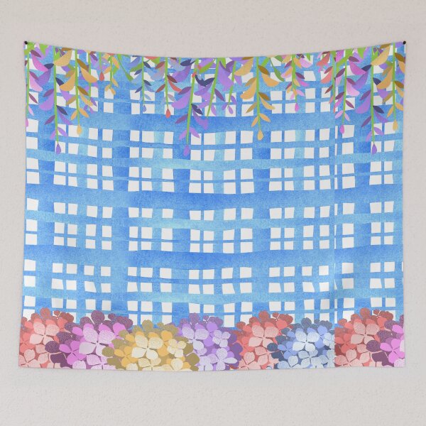 Item preview, Wisteria & Hydrangea (Blue Cage) designed and sold by SimplyMe-Plus.