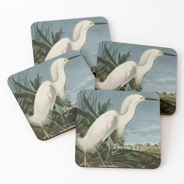 Item preview, Snowy Heron or White Egret by John James Audubon Birds of America designed and sold by Natural History Prints.