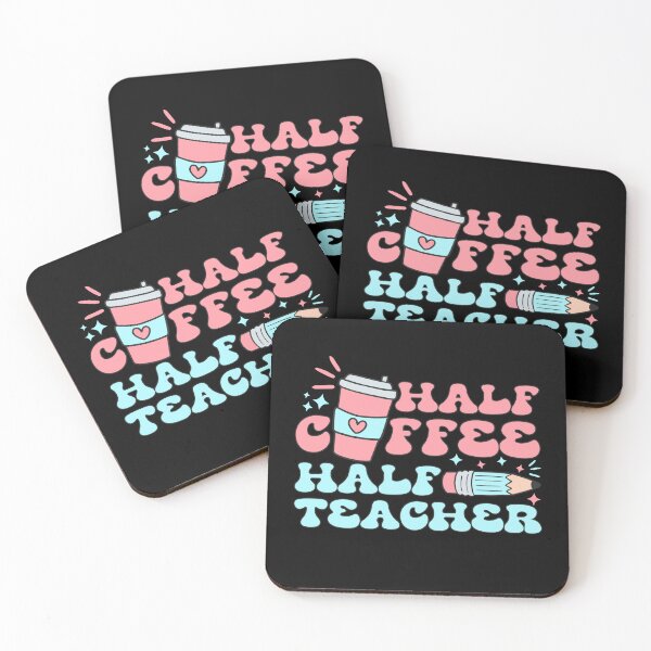 Item preview, Half Coffee Half Teacher | Funny Teacher Quote designed and sold by AurayaStudio.