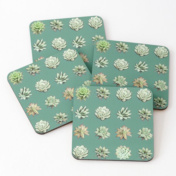 Item preview,  Succulents grid repeating pattern  designed and sold by StoneyPhenix.