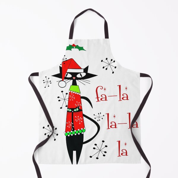Item preview, MCM Mid Century Atomic Christmas Cat in his Christmas Cat sweater- cat lover gift designed and sold by BossAtomic.
