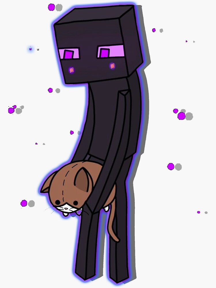 "enderman holding a cute cat" Sticker for Sale by HighEndLuxury