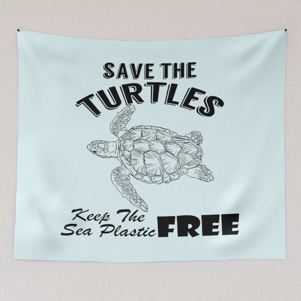 Item preview,    Save the turtles keep the sea plastic free shirts, Save the turtles keep the sea plastic free masks, Save the turtles keep the sea plastic free stickers  designed and sold by Poussyarts.