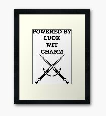 POWERED BY LUCK WIT CHARM ROGUE 5E RPG Class Framed Print