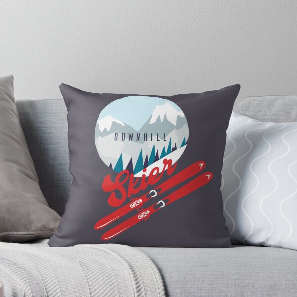 Item preview, Downhill Skier With Mountains in Retro Style designed and sold by SharksOnShore.