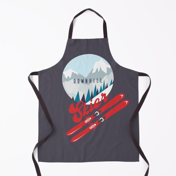 Item preview, Downhill Skier With Mountains in Retro Style designed and sold by SharksOnShore.