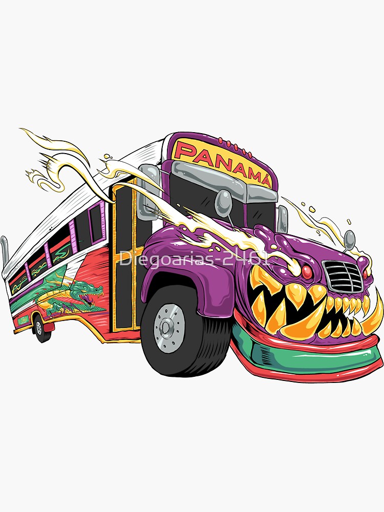 &ldquo;Diablo Rojo bus of panama&rdquo; Sticker for Sale by Diegoarias-2461 | Redbubble