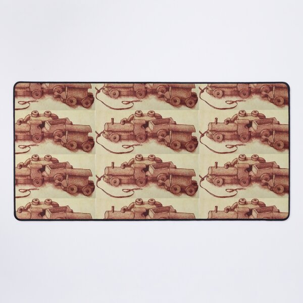 Item preview, Childhood toy train in sepia drawing designed and sold by GingerCatCo.