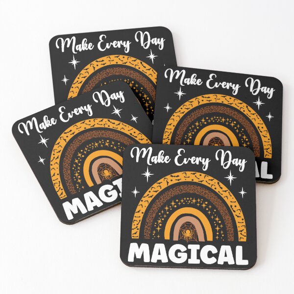 Item preview, Make Every Day Magical Aesthetic Halloween Rainbow - Black designed and sold by PearlMoonGrapes.