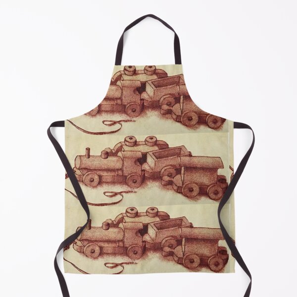 Item preview, Childhood toy train in sepia drawing designed and sold by GingerCatCo.