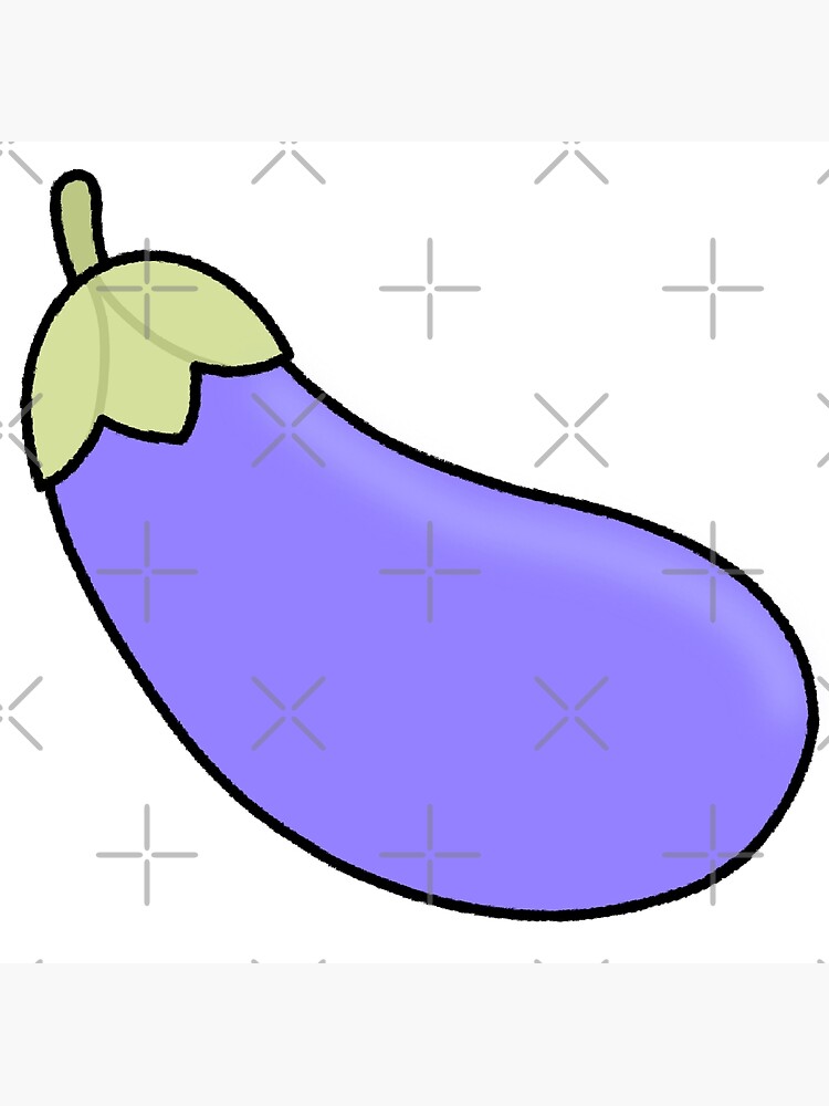 "cute pastel purple eggplant emoji kawaii" Poster for Sale by