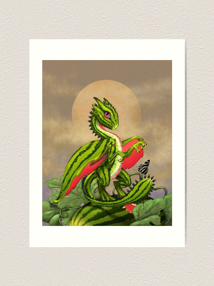 "Watermelon Dragon" Art Print by SMorrisonArt Redbubble