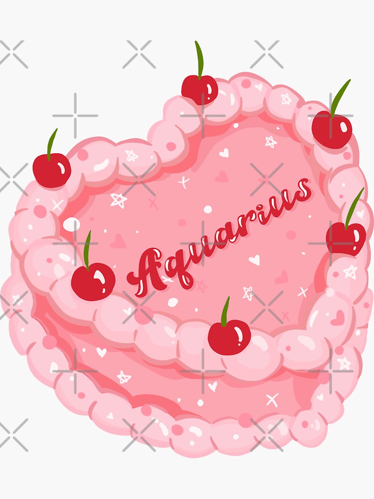 Thumbnail 3 of 3, Sticker, aquarius cake designed and sold by Glossypop.