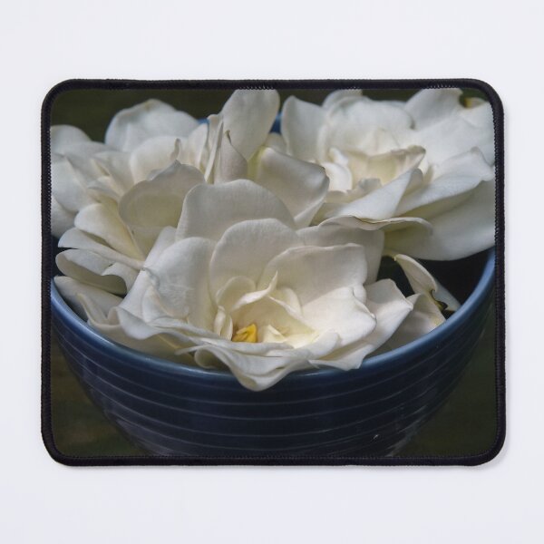 Item preview, White Gardenia Flowers In A Blue Bowl designed and sold by Heathermarie321.
